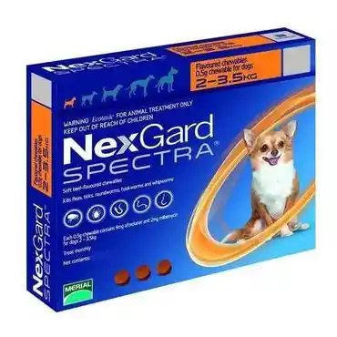 Nexgard Spectra Xs Para Perros De 2 A 3.5 Kg De Peso