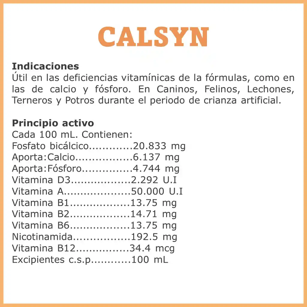 Calsyn Vitaminizado Frasco X 120 Ml