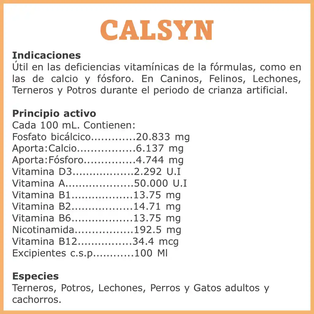 Calsyn Vitaminizado Frasco X 120 Ml