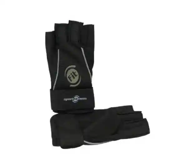 Guantes Para Gimnasio Negro M Con Muñequera Sportfitness