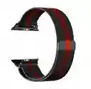 Apple Suite Correa Watch Malla Magnetica - Color Negro/rojo - 38/40/41 Mm