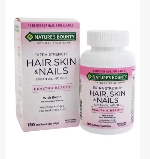  NATURE´S BOUNTY Extra Strength Hair Skin & Nails Argan Oil Infused 150 Capsulas Blandas 