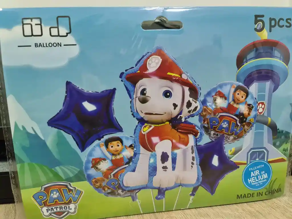 Kit De Globos Metalizados Paw Patrol