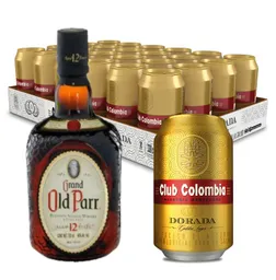 Combo Whisky Old Parr 750ml + Cerveza Club Colombia 330ml X24