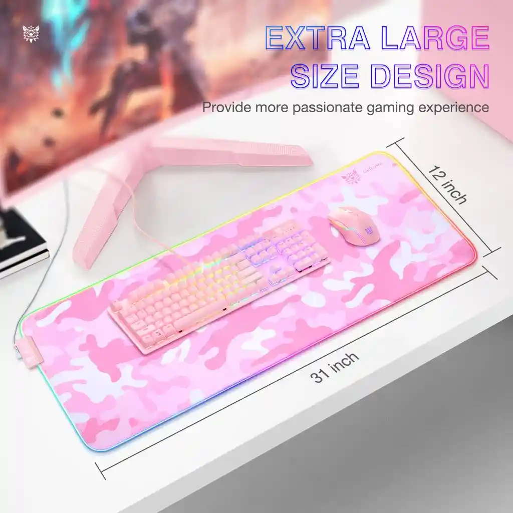 Pad Mouse Rosa Rgb Onikuma Xl 80cm*30cm