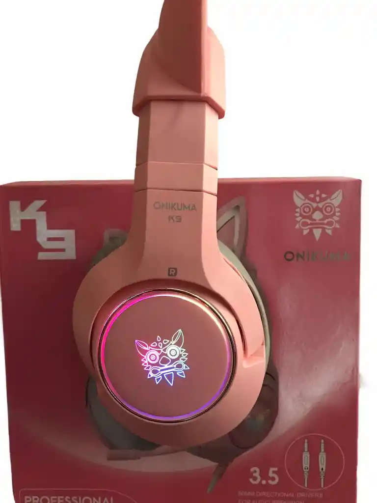 Diadema K9 Rosa + Pad Mouse Rgb Xl + Base Rosa Onikuma