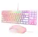 Combo Teclado Mecánico Rosa + Mouse + Pad Mouse Rgb Xl Onikuma