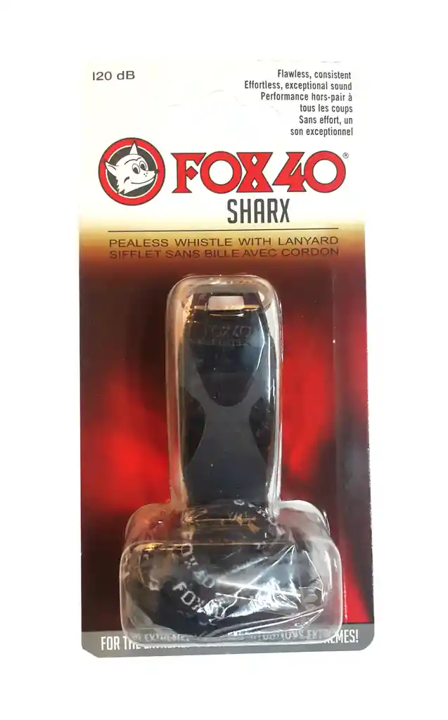 Silbato Pito Fox40 Sharx Profesional Obsequio Cordón 120db - Negro