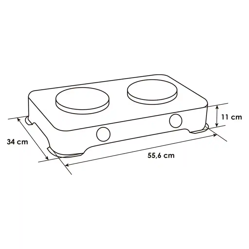 Fogon Eléctrico 2 Puestos Estufa Electrica 5 Niveles Tempera