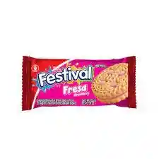 Galletas Festival Rellenas Con Crema Sabor A Fresa X 50g