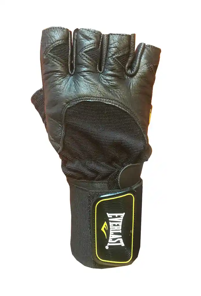 Guantes Para Pesas Everlast Cuero Sintético Con Muñequera - Talla S