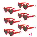 Gafas Para Despedida De Soltera, Color Rojo Corazon X 6