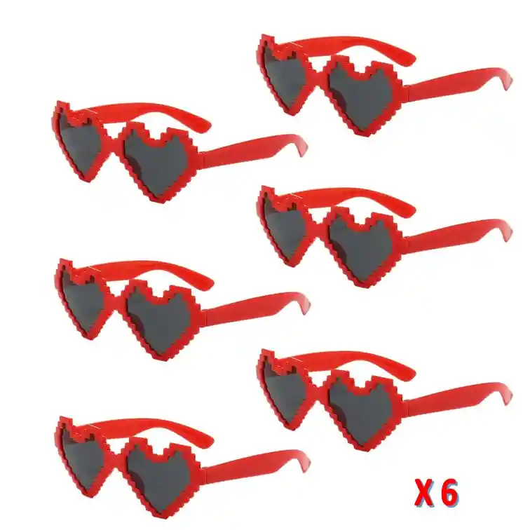 Gafas Para Despedida De Soltera, Color Rojo Corazon X 6