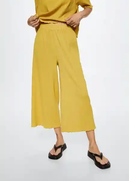 Pantalón Frida-H Amarillo Talla M Mujer Mango