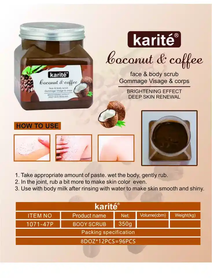 Exfoliante De Coco Y Cafá Karite 350gr