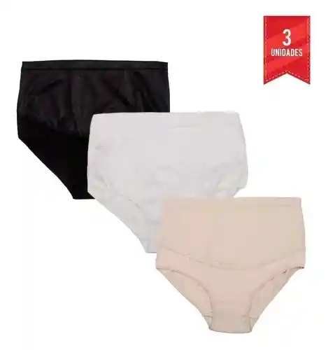 Combo X3 Panty Materno Mujer Talla Xl Tricolor