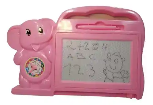 Tablero Borrable Educativo Para Niñas Elefante Rosado Magnetico