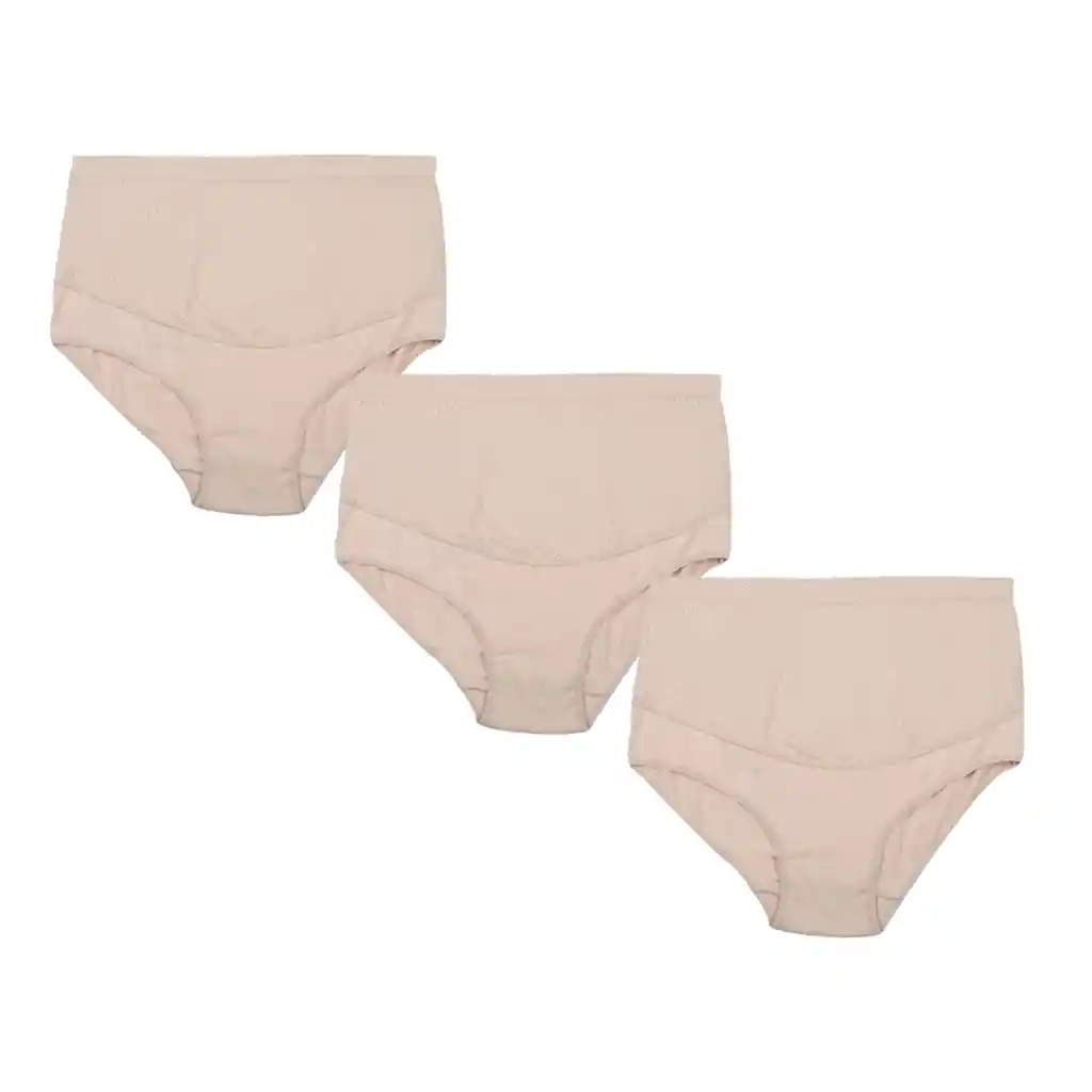 Combo X3 Panty Materno Mujer Talla L Beige