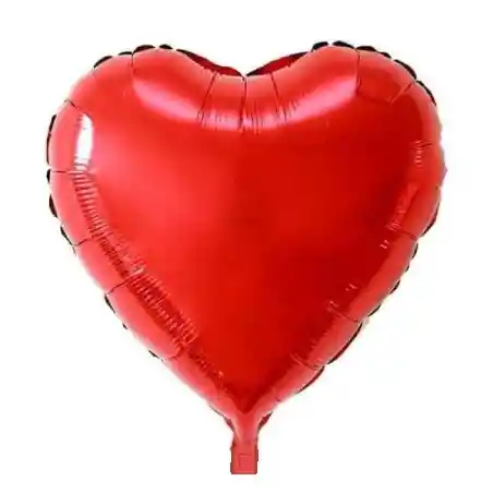 Globo Metalizado Corazon 18" 45 Cm Rojo