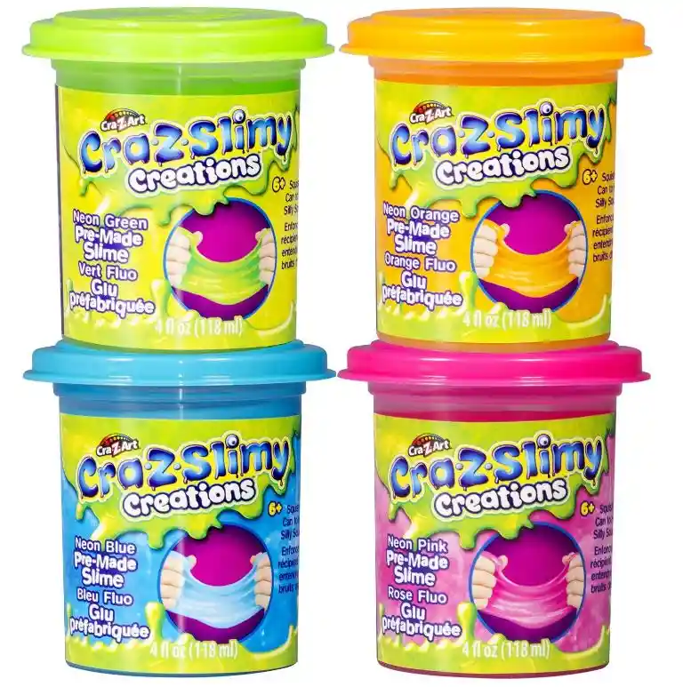 Slime Cra-z-artslimy Premade Tub Slime, Multi, 4 Oz 118ml