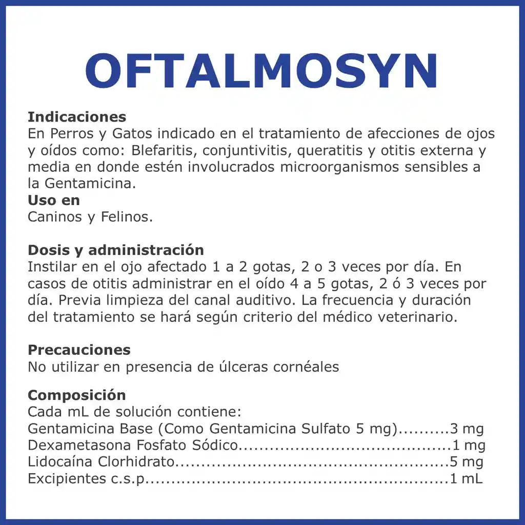 Oftalmosyn Fco X 10 Ml - Solución Ótico-oftálmica