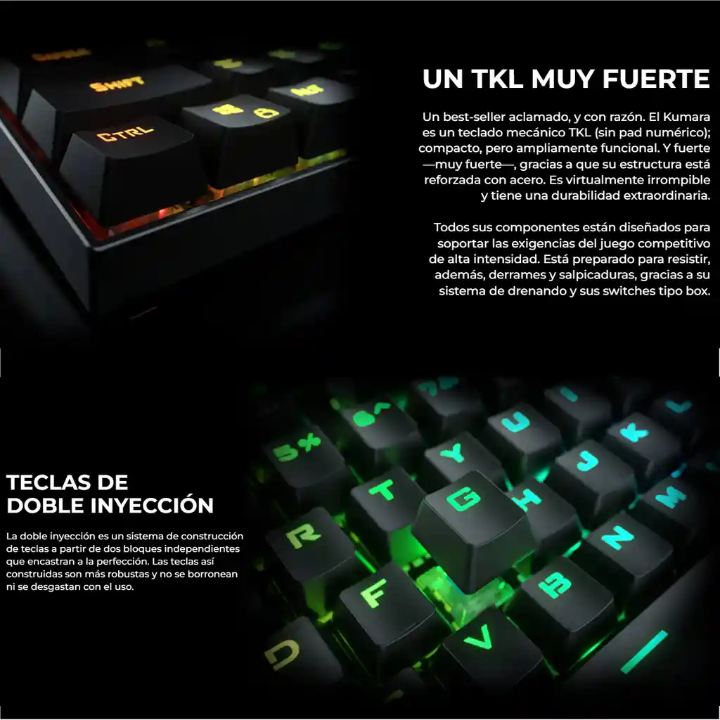 Teclado Gamer Mecánico Redragon K552-kr-sp Kumara 2 / Sw Red