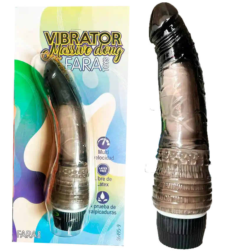 Vibrador 18cm Massive Dong Black Negro Consolador Unisex