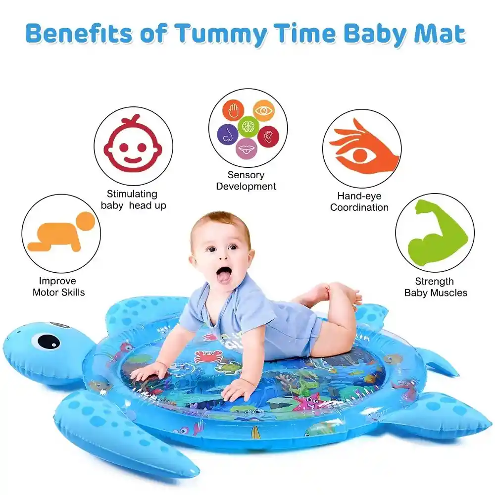 Tapete Inflable Estimulación Bebe Infantil Divertido Tummy Time Mat Ref. Tortuga