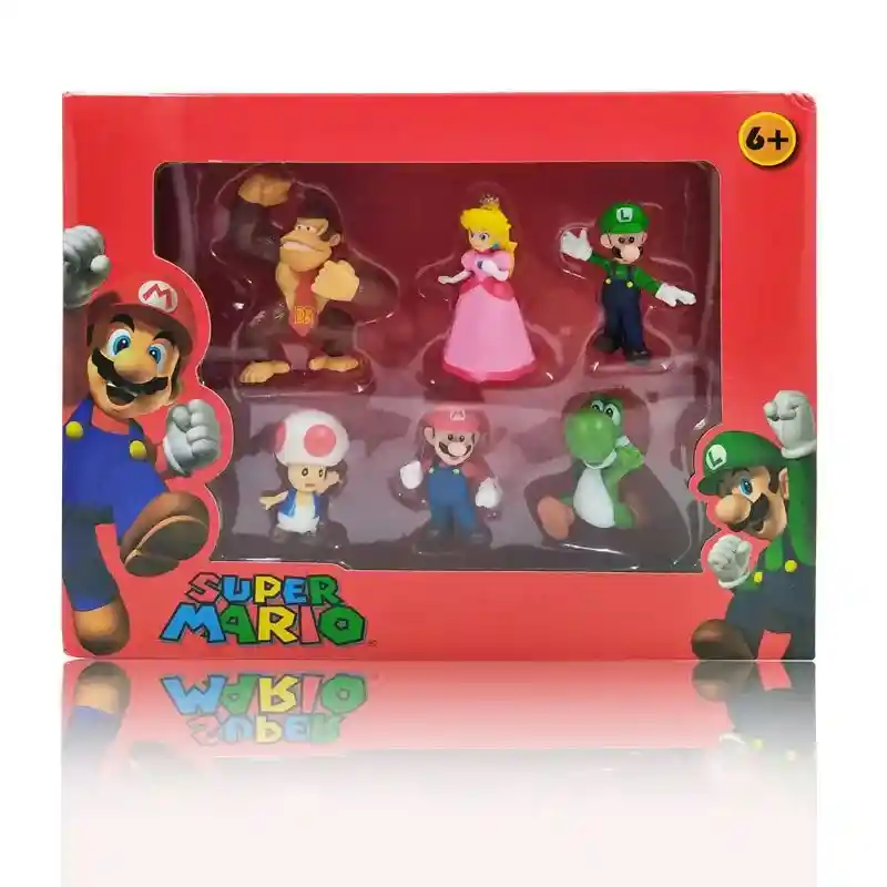 Figuras Super Mario Juguetes Coleccionables Juguetería Niños Set X 6 Donkey Kong