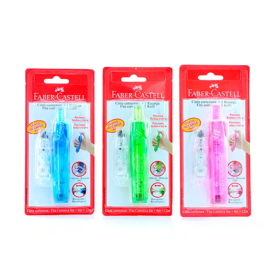 Cinta Correctora Retráctil + 1 Recarga Faber Castell
