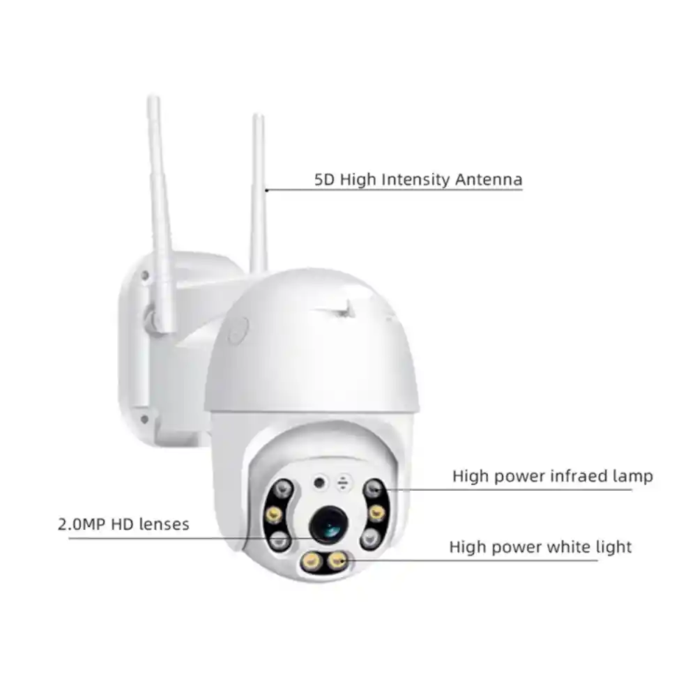 Cámara De Seguridad Exteriores Wifi Ptz 1080p V380 Pro