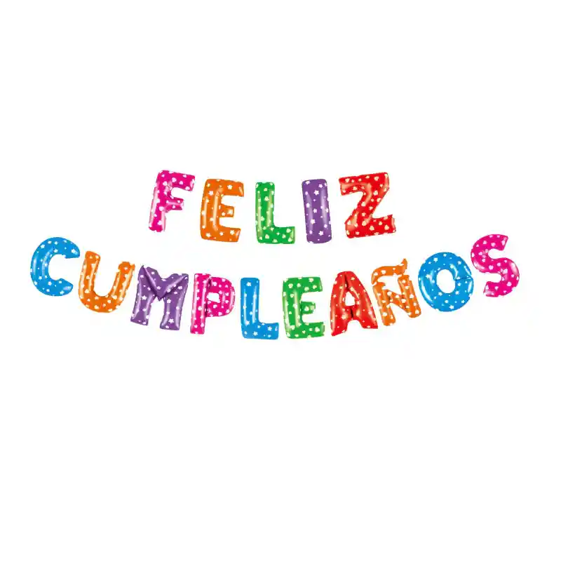 Letrero Feliz Cumpleaños Inflable Letra A Letra Estampado Corazones