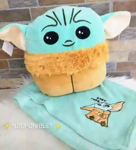 Peluche Cojin Con Cobija Baby Yoda 30cm