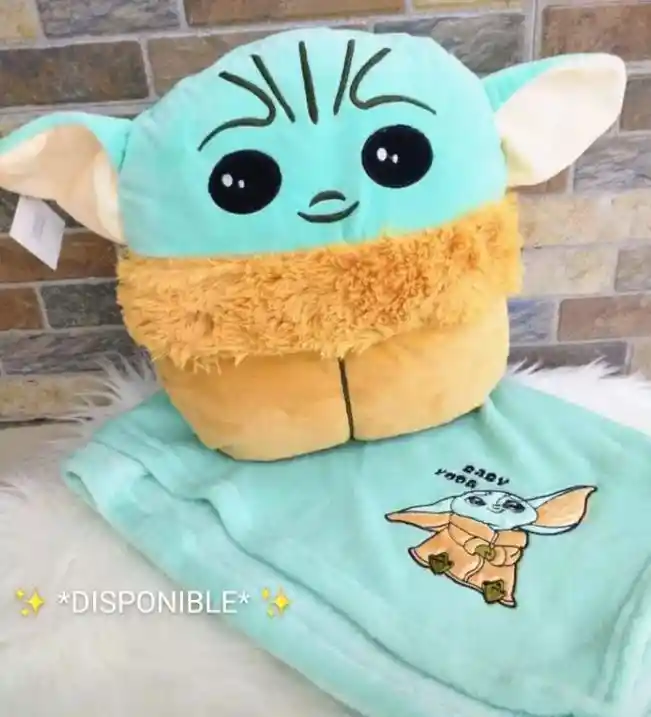 Peluche Cojin Con Cobija Baby Yoda