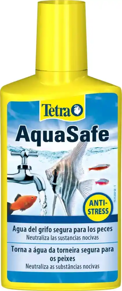 Aquasafe Tetra 100ml Acondicionador Anticloro Antiestrés Original Acuario