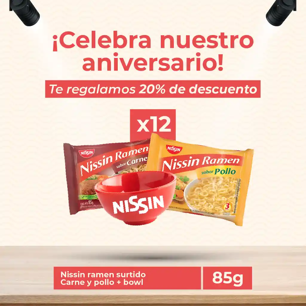 Nissin Ramensurtido Carne/pollo/costilla/camaron - 6 Unid