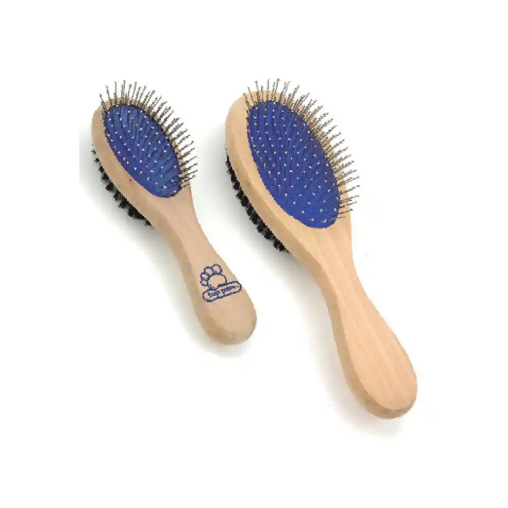 Cepillo De Madera Doble Faz Azul