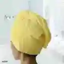 Toalla De Microfibra Turbante Para El Cabello En Amarillo