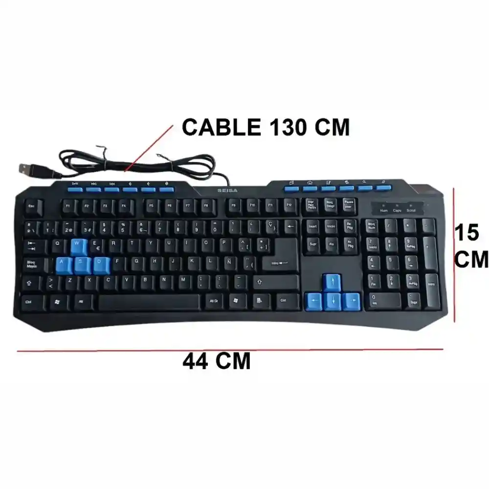 Teclado Multimedia Gaming En Español Seisa D221 Letra Ñ