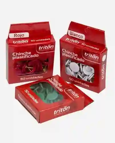 Triton Chinche Metalico Plastificados X 50 Unidades