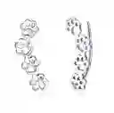 Aretes Pendientes Huellitas Perro Gato Para Mujer Plata 925