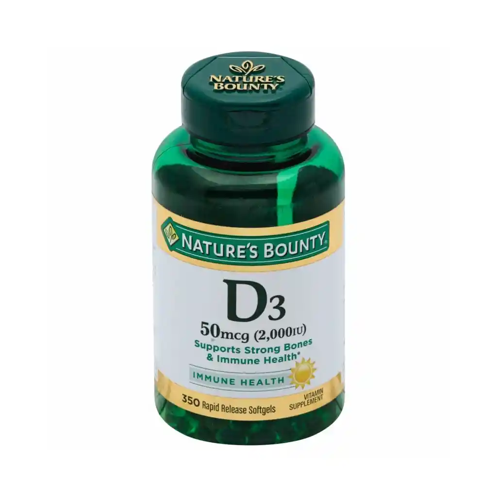  NATURE´S BOUNTY Vitamina D3 Soporte Sistema Oseo Y Salud Inmune 50Mcg 350 Softgels 