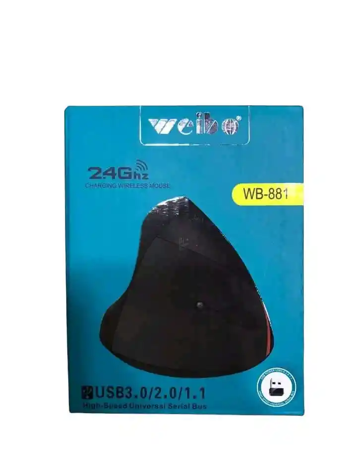 Mouse Vertical Inalámbrico Recargable Weibo Wb-881 Negro