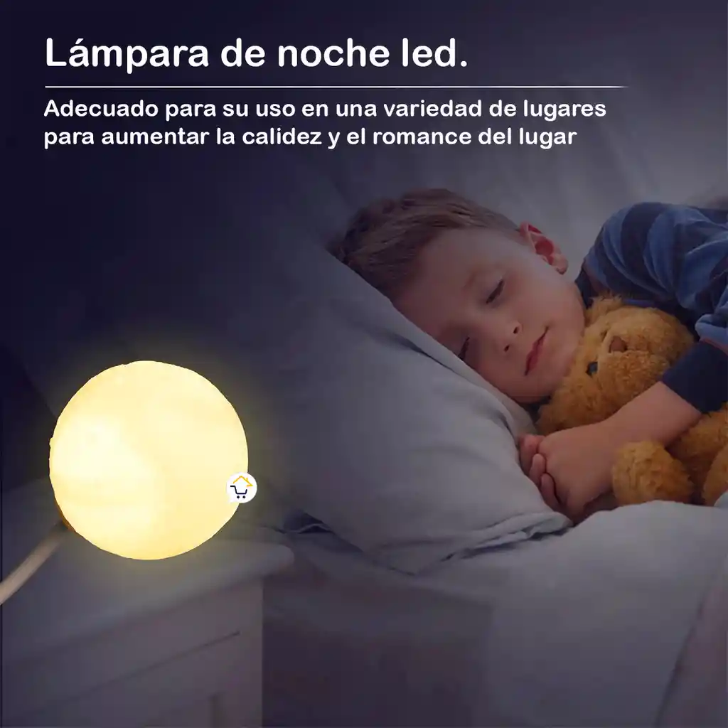 Luz Led De Noche Usb Luna Atenuador Lámpara Infantil