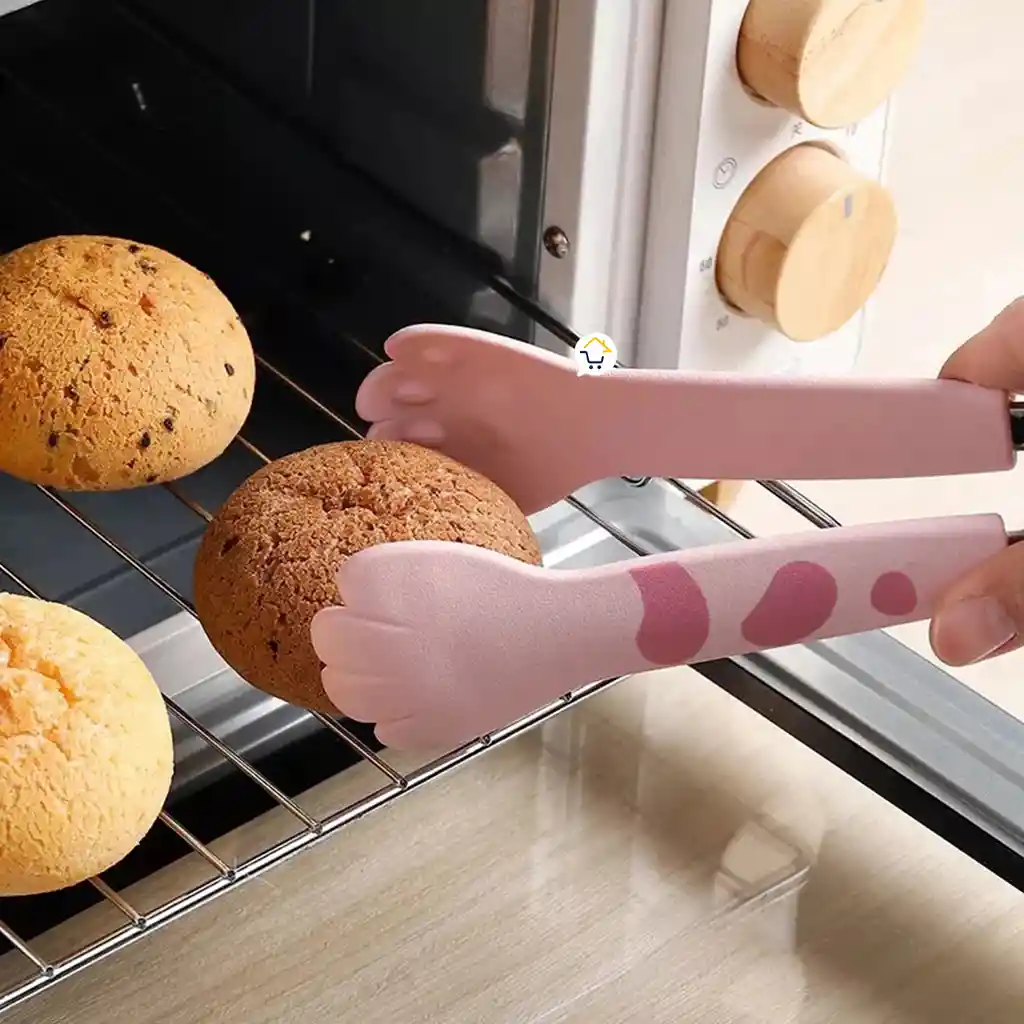 Pinza De Cocina Para Alimentos Patitas Gatito Horneado Asado