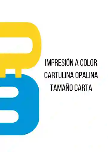 Impresión A Color Cartulina Opalina Tamaño Carta 1 Cara