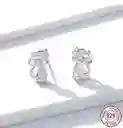 Aretes Para Mujer Gato Cristales Austriacos En Plata 925