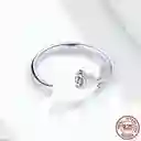 Anillo Ajustable Para Mujer Rosa Fabricado En Plata 925