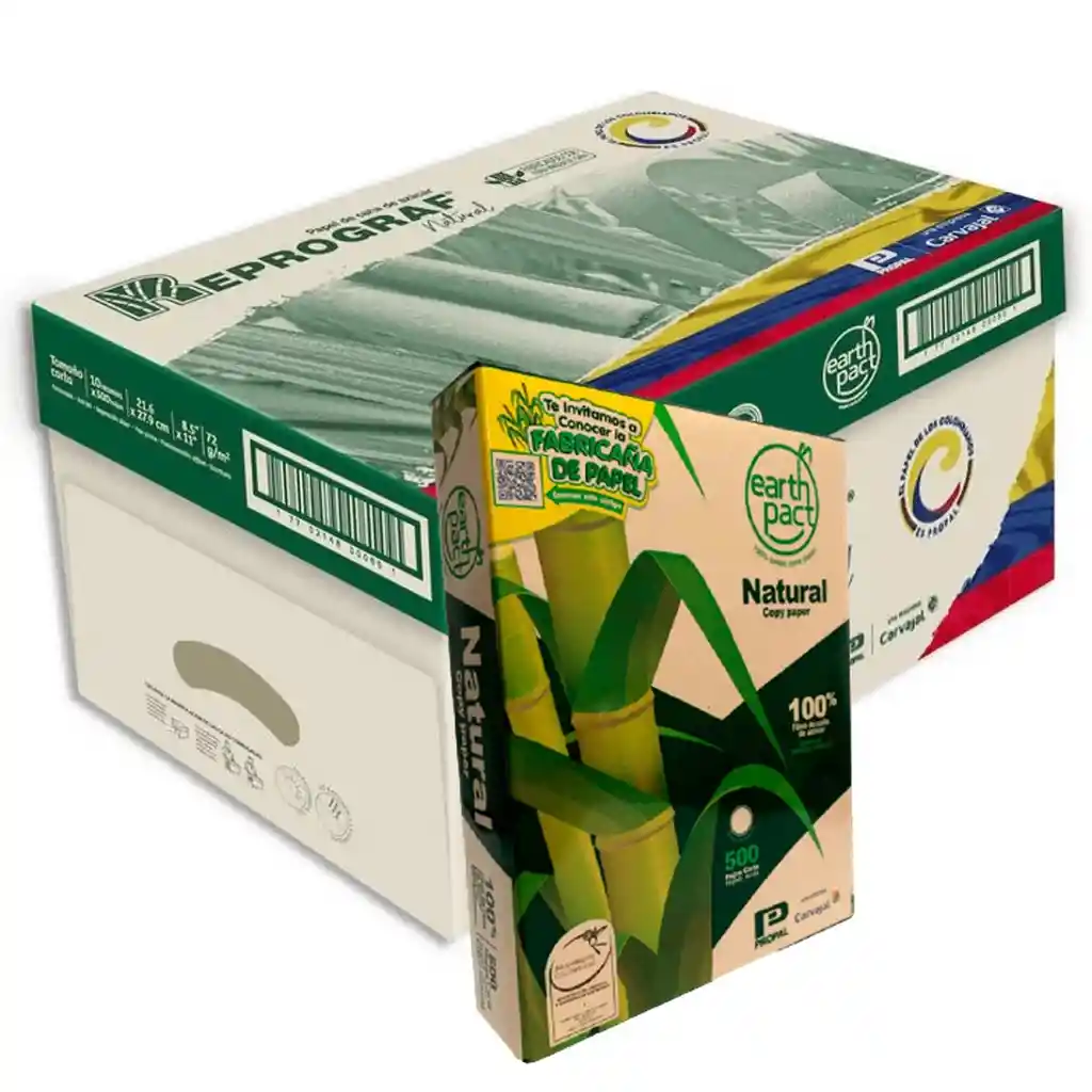 Resma Oficio Ecológica 75gr Papel Natural Caja X10 Reprograf