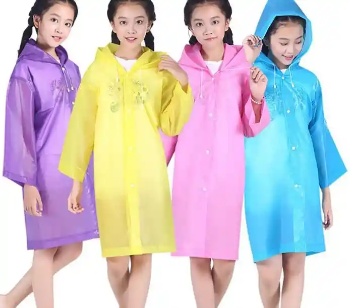 Impermeable De Botones Para Niños / Traje De Lluvia / Carpa De Lluvia Protector De Lluvia / Eva Raincoat